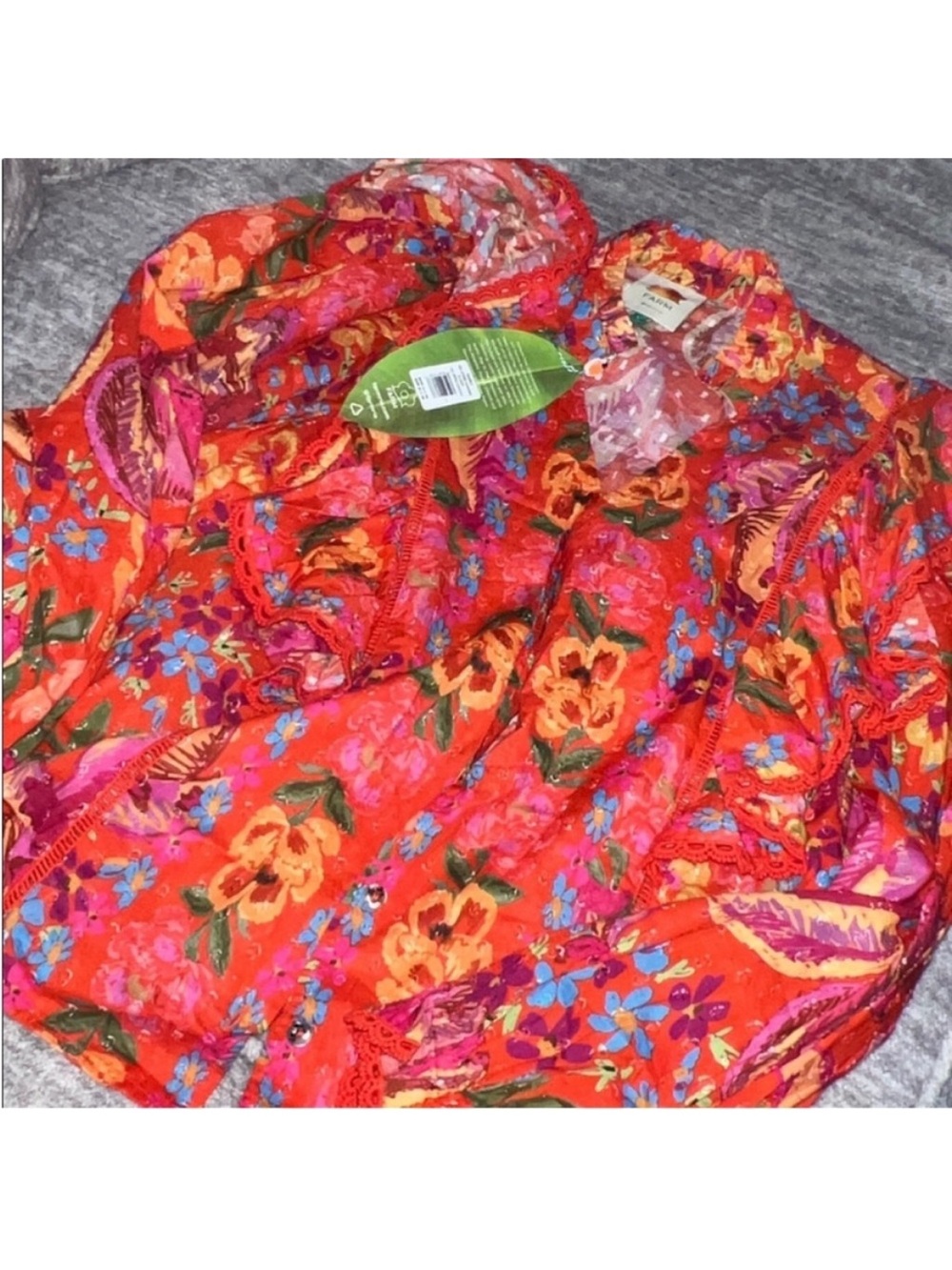 FARM Rio Red Spring Banana Blouse - Picture 5 of 10